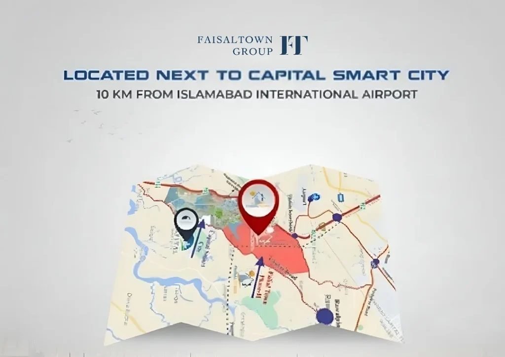 Faisal Town Phase 2 location map